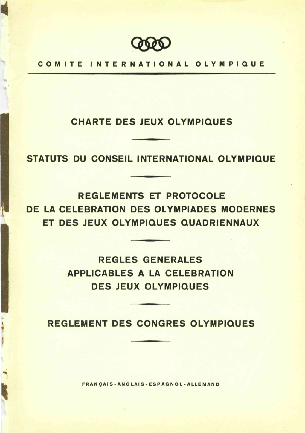 Olympic Charter 1930