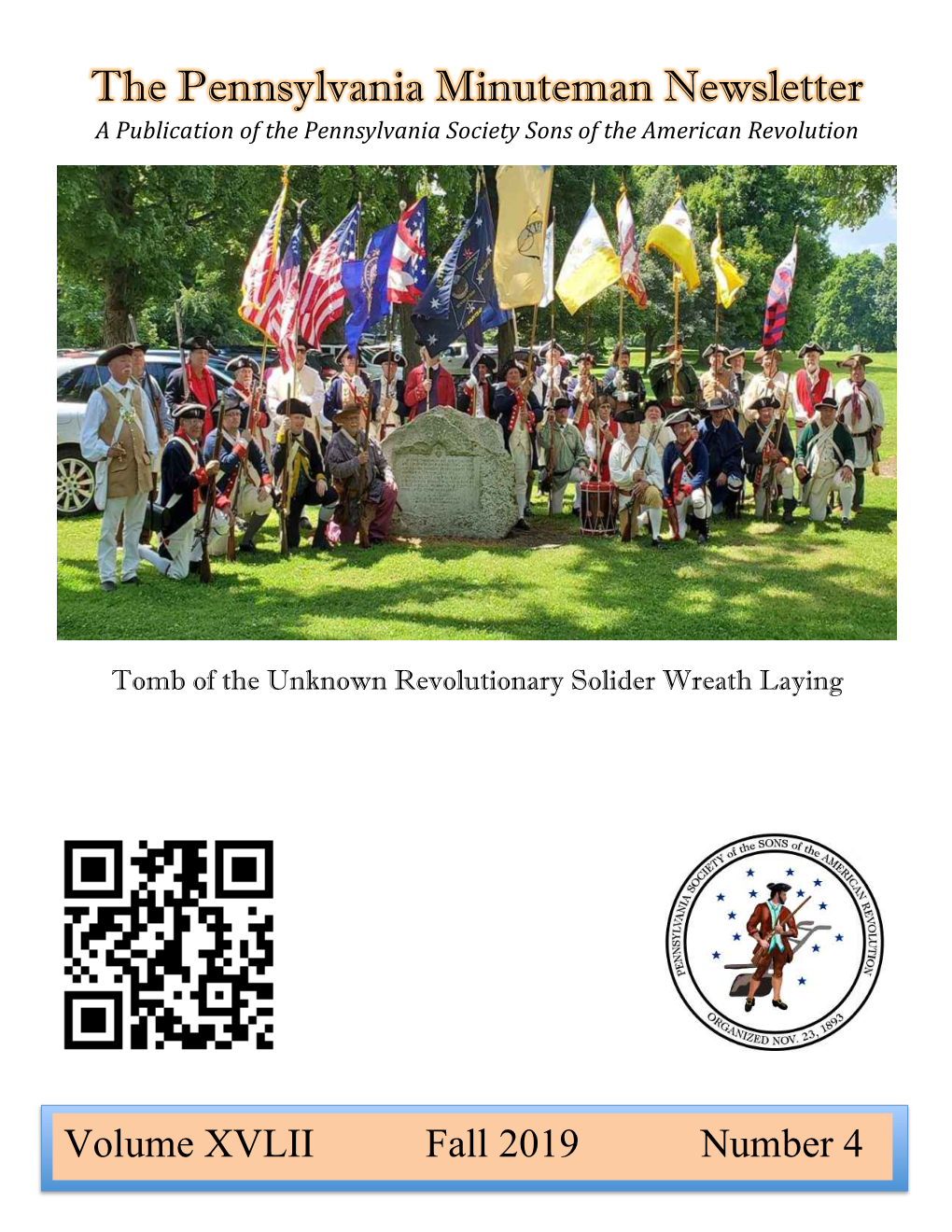 The Pennsylvania Minuteman Newsletter a Publication of the Pennsylvania Society Sons of the American Revolution