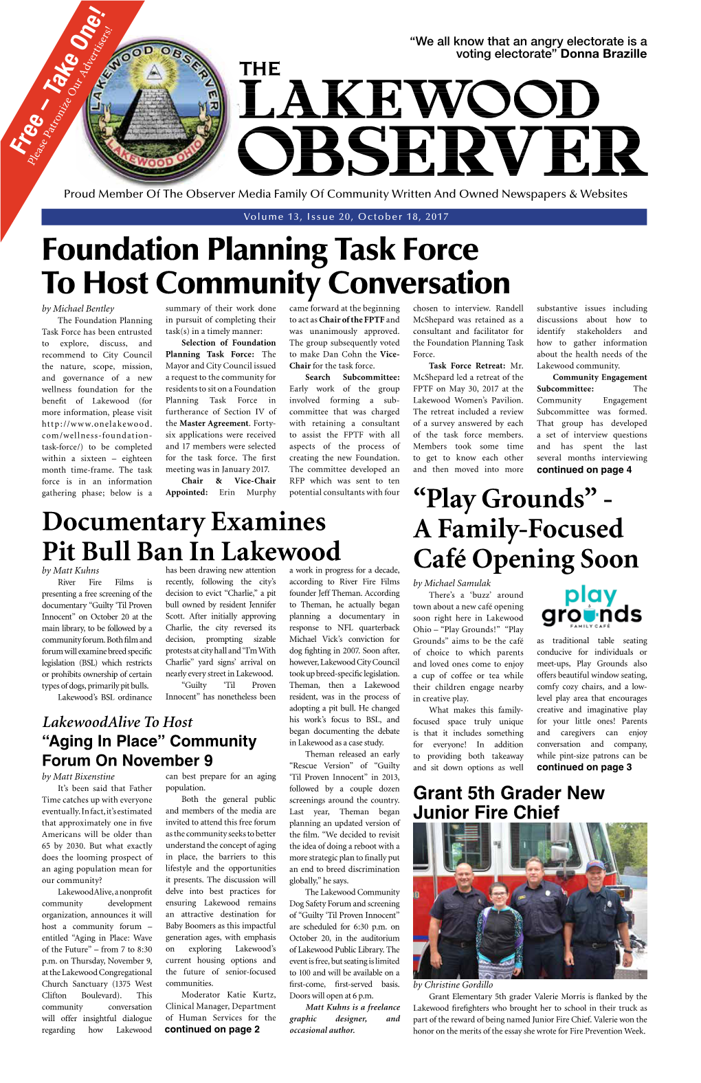 Foundation Planning Task Force to Host Community Conversation by Michael Bentley Summary of Their Work Done Came Forward at the Beginning Chosen to Interview