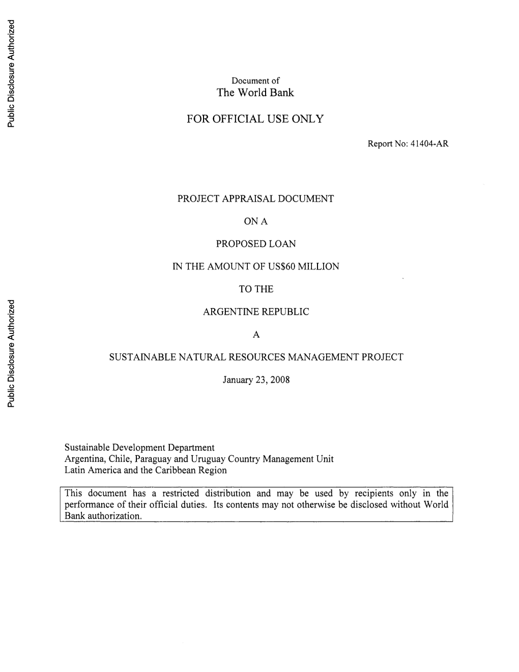 World Bank Document