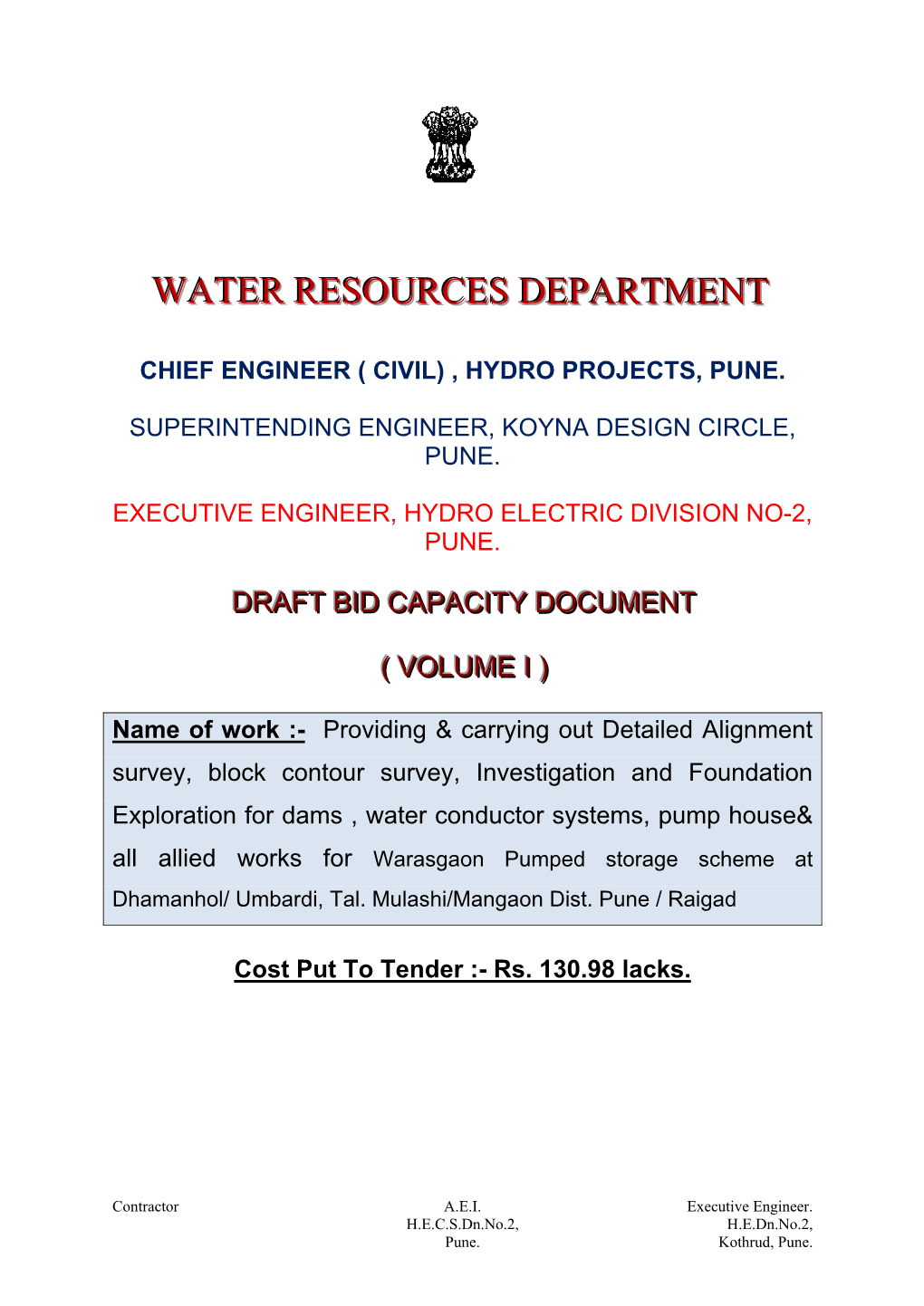 Water Resources Department of Government of Maharashtra, I.E