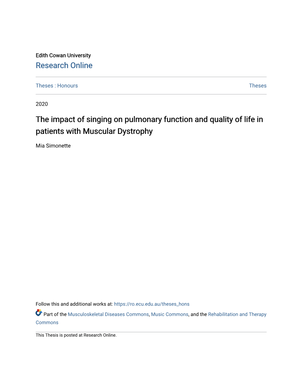 The Impact of Singing on Pulmonary Function and Quality of Life in Patients with Muscular Dystrophy