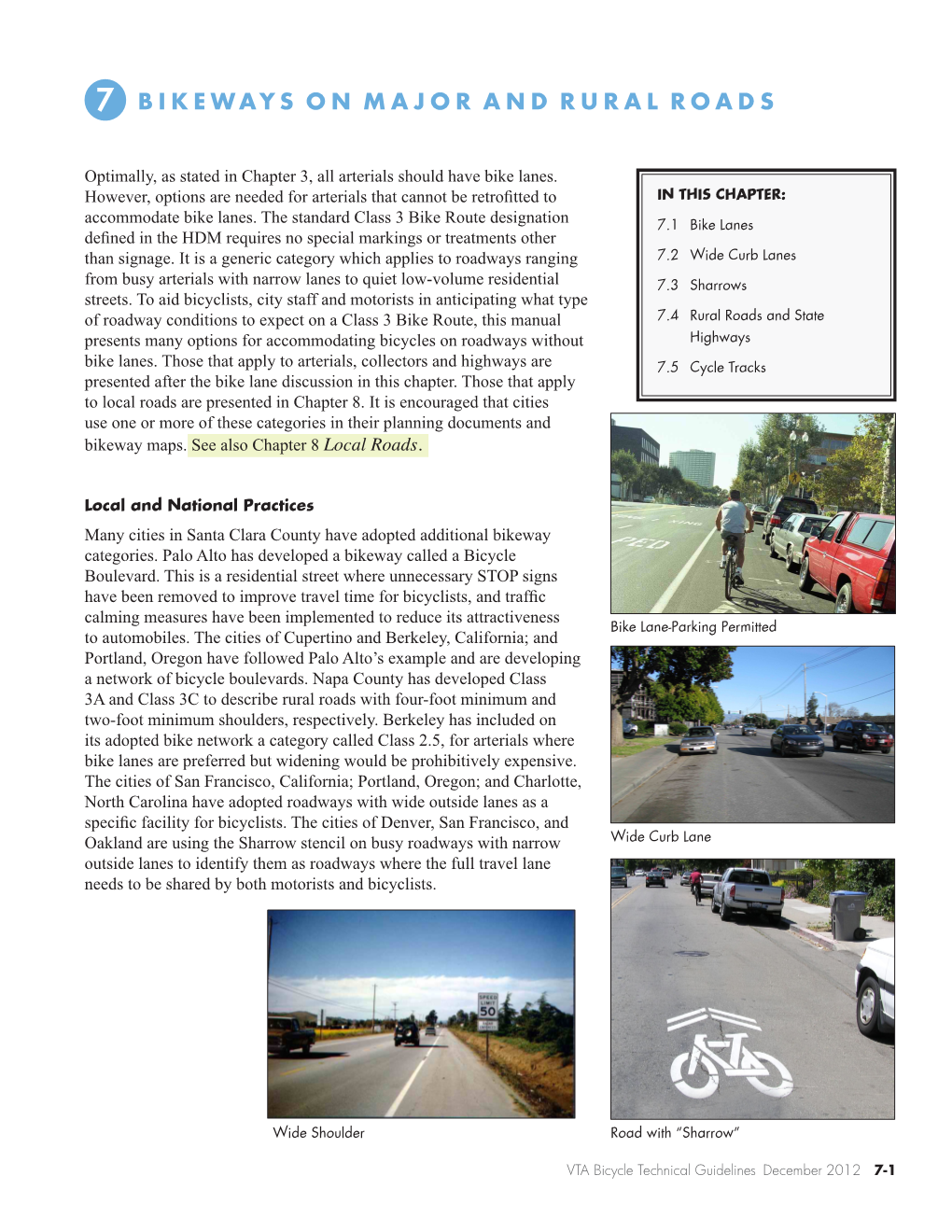 Bikeways on Major and Rural Roads