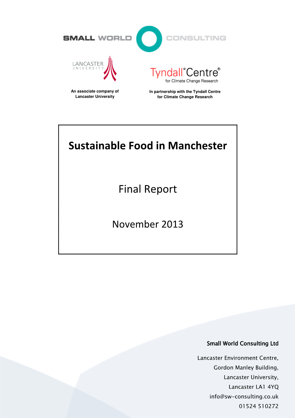 Sustainable Food in Manchester Final Report