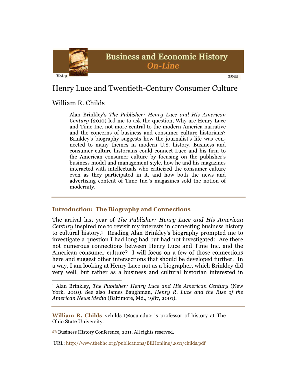Henry Luce and Twentieth-Century Consumer Culture