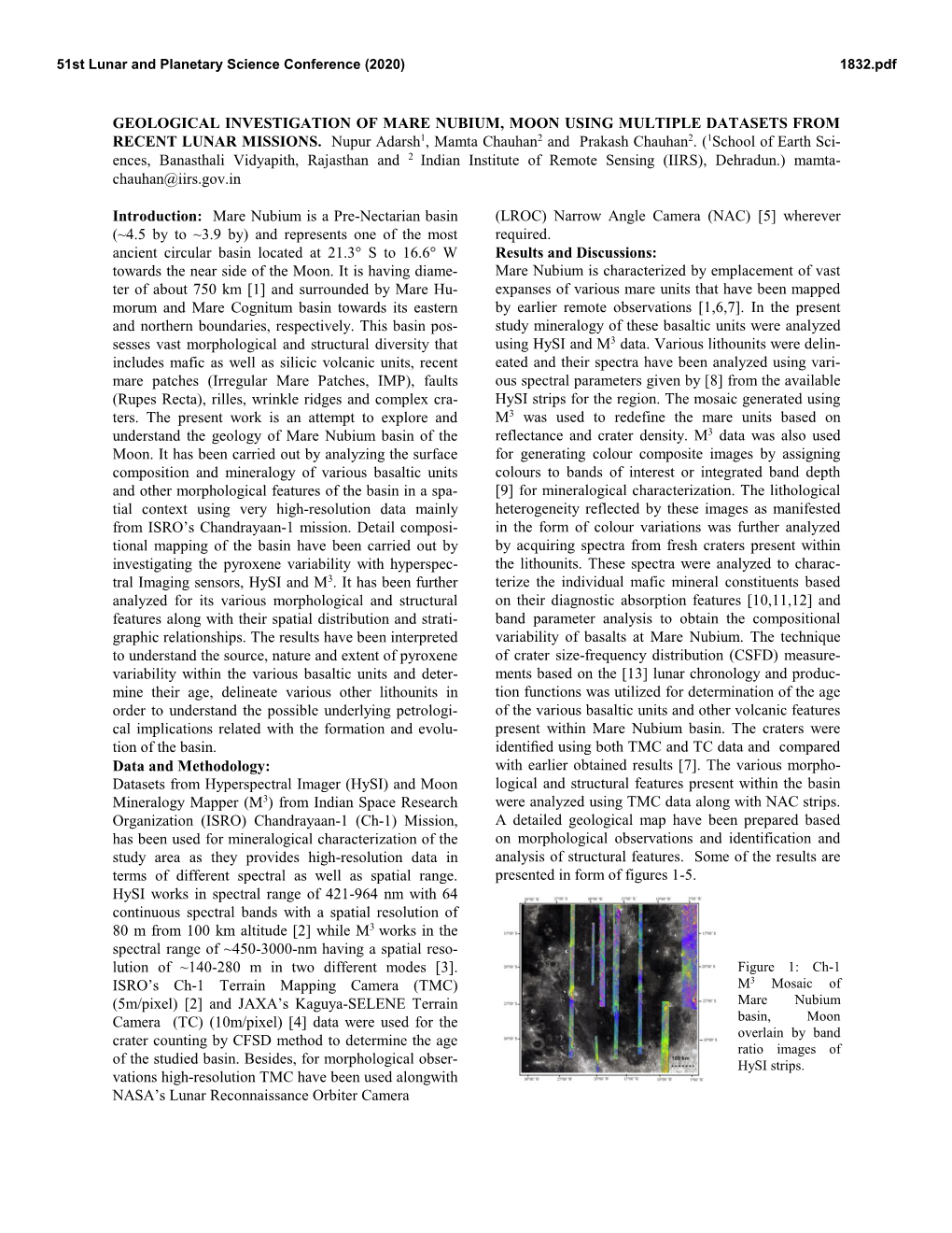 Geological Investigation of Mare Nubium, Moon Using Multiple Datasets from Recent Lunar Missions