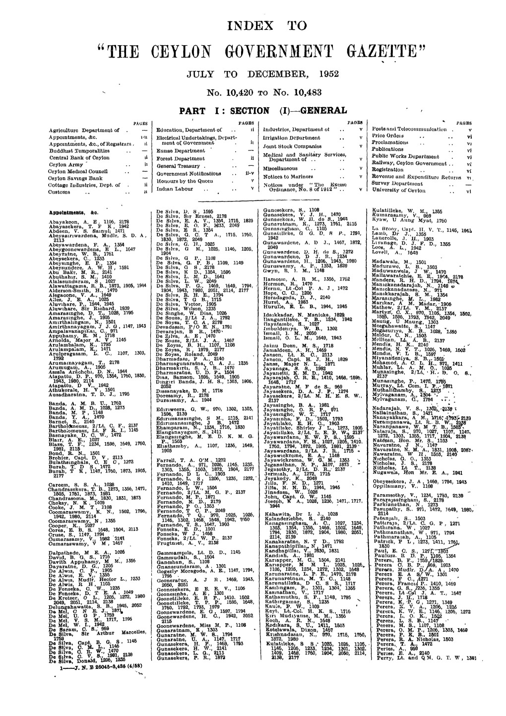 U the CEYLON GOVERNMENT GAZETTE