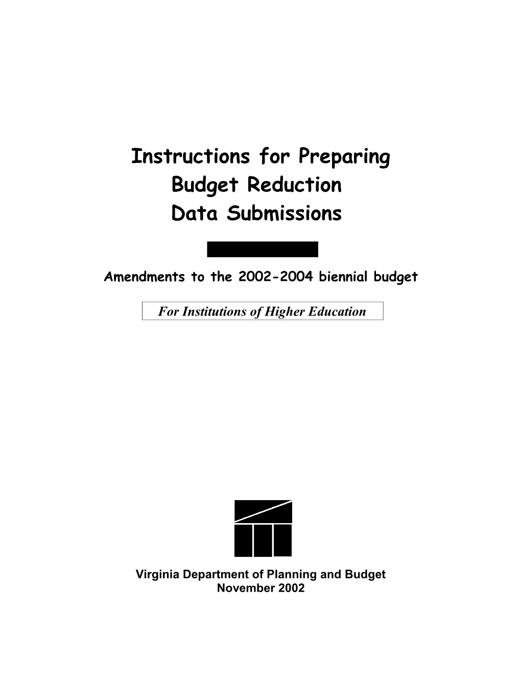 Amendments to the 2002-2004 Biennial Budget