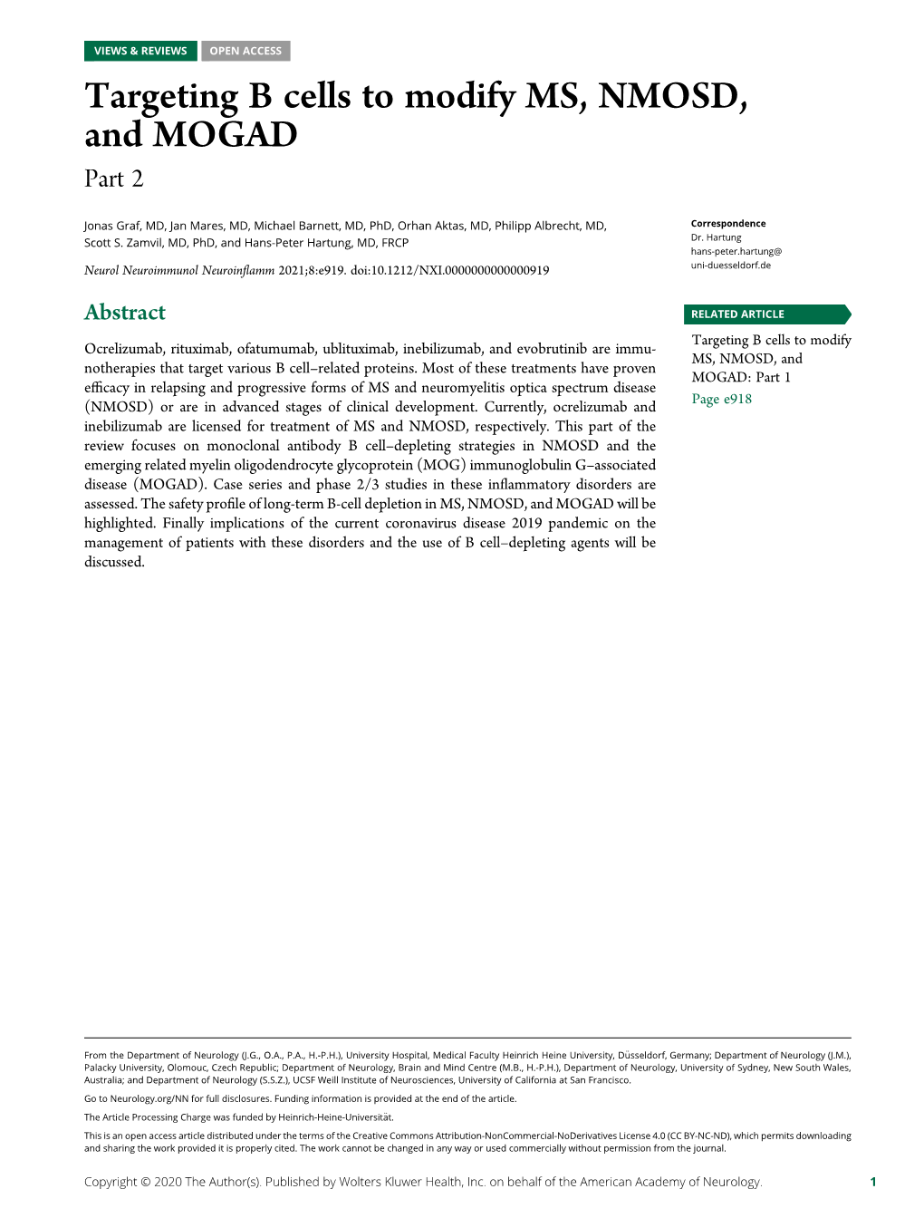 Targeting B Cells to Modify MS, NMOSD, and MOGAD Part 2