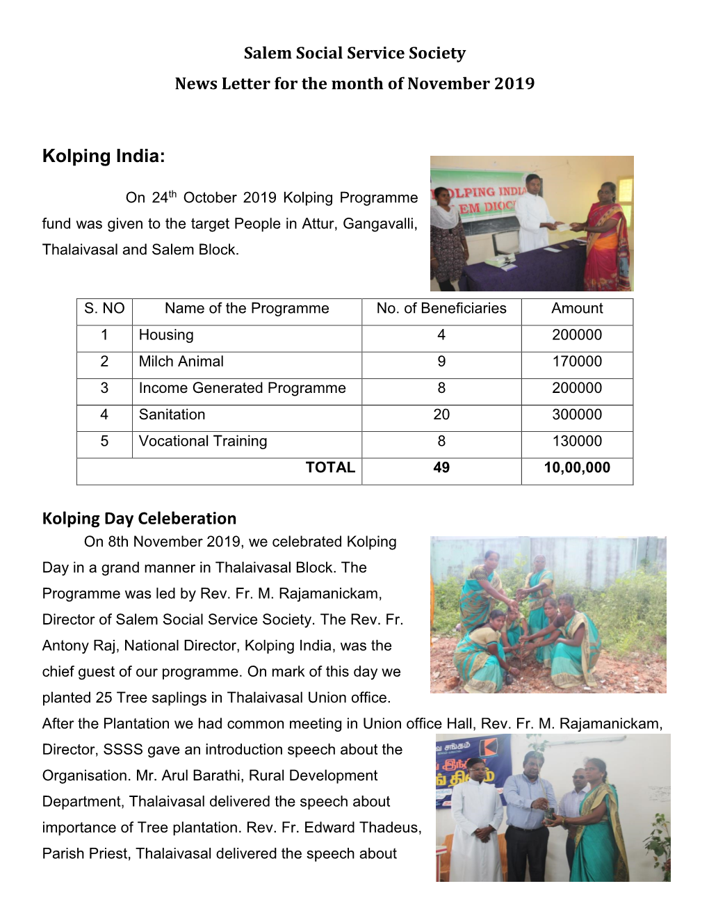 Read November 2019 News Letter