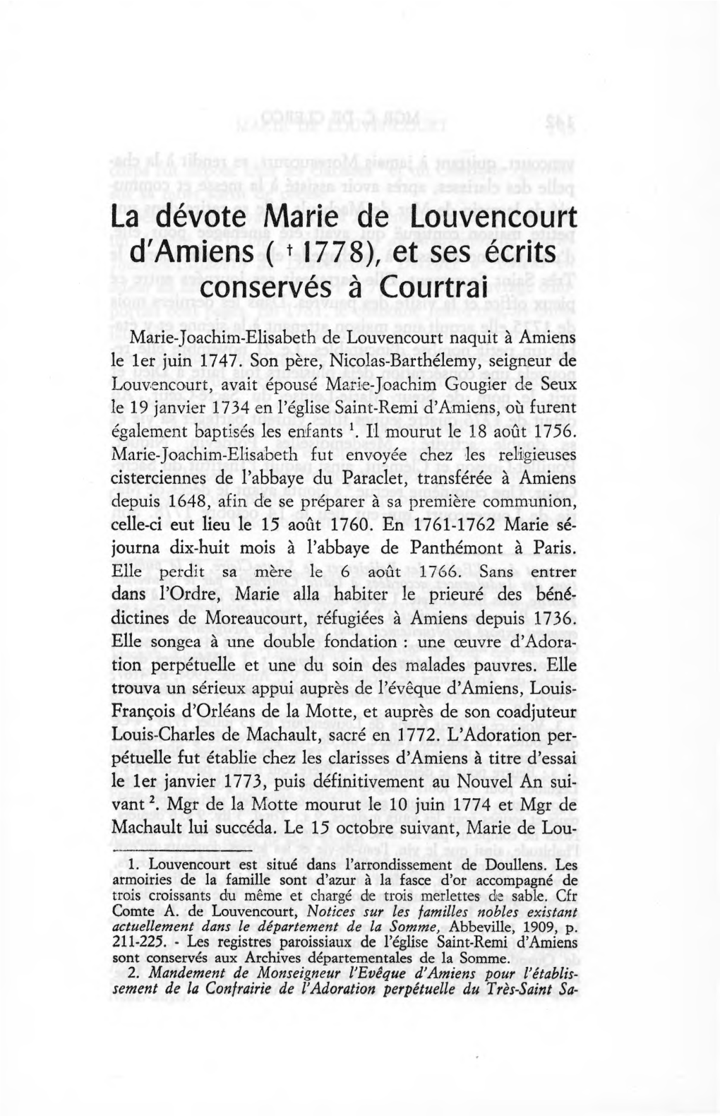 1. Louvencourt Est Situé Dans L'arrondissement De Doullens. Les