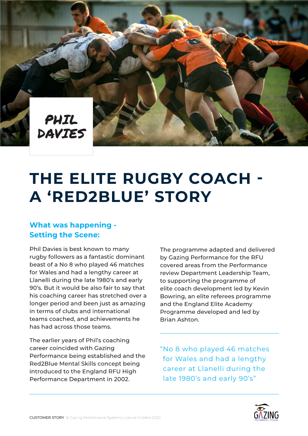 The Elite Rugby Coach - a ‘Red2blue’ Story