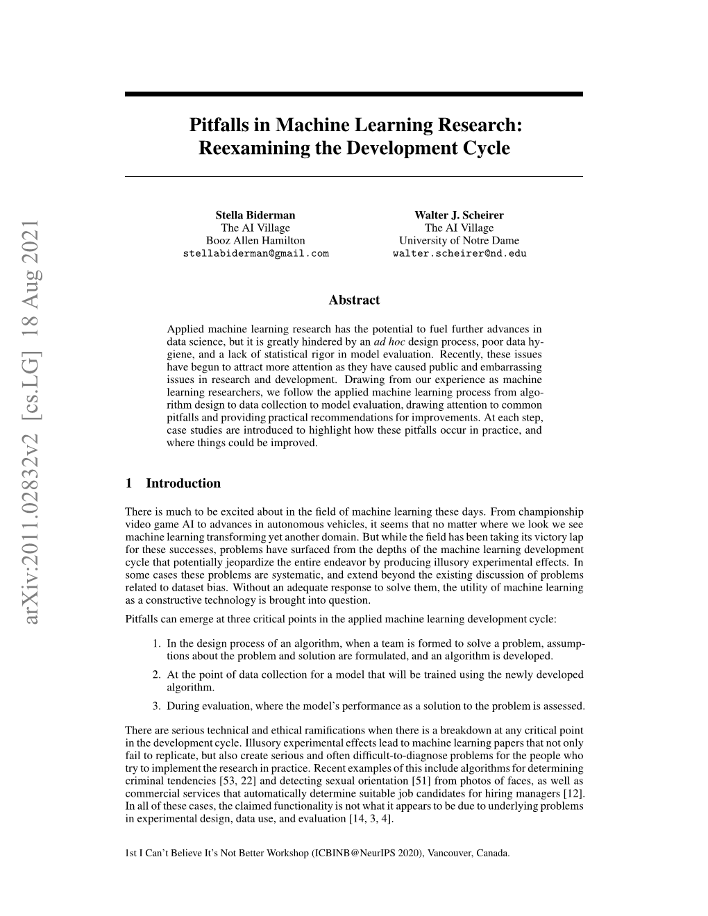 Pitfalls in Machine Learning Research
