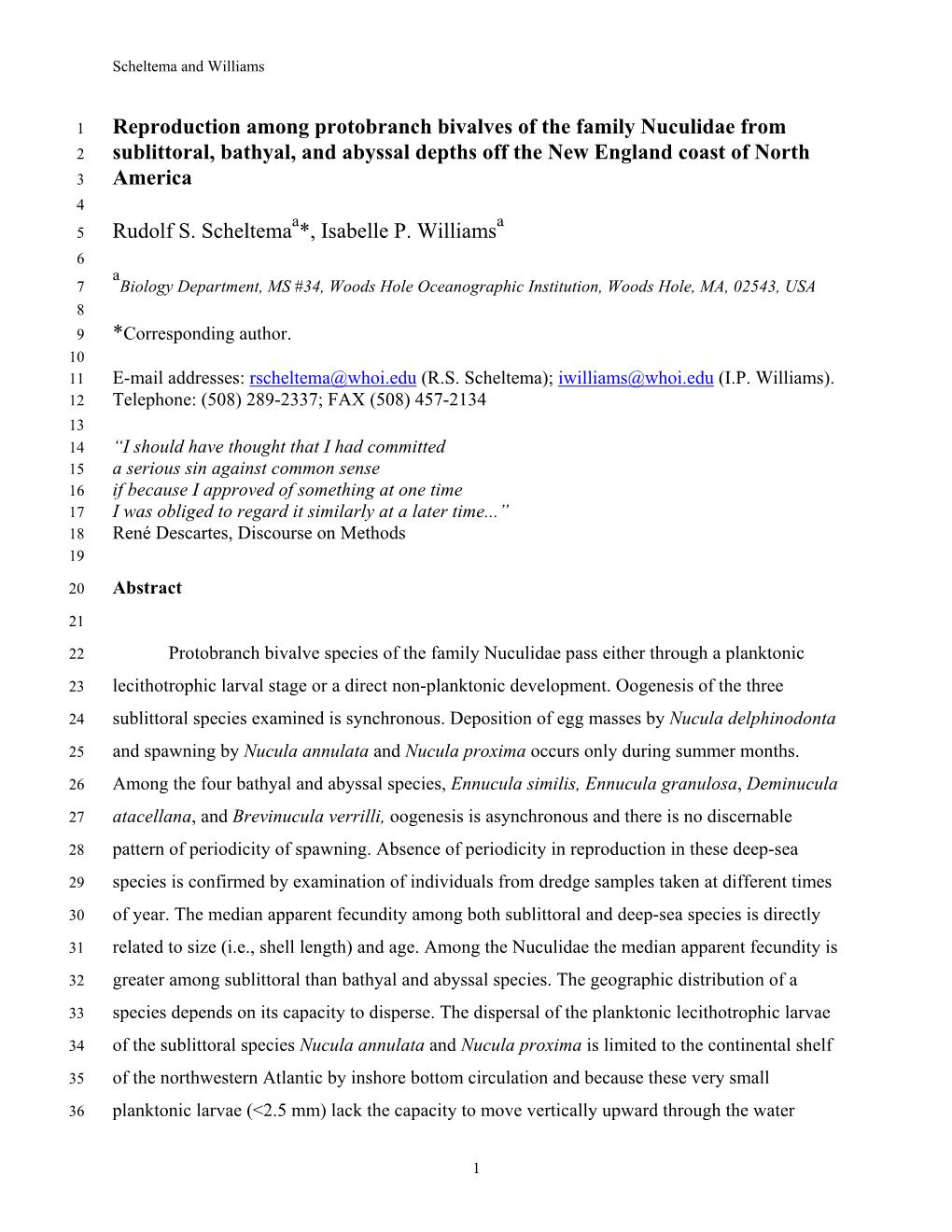 Reproduction Among Protobranch Bivalves of the Family Nuculidae