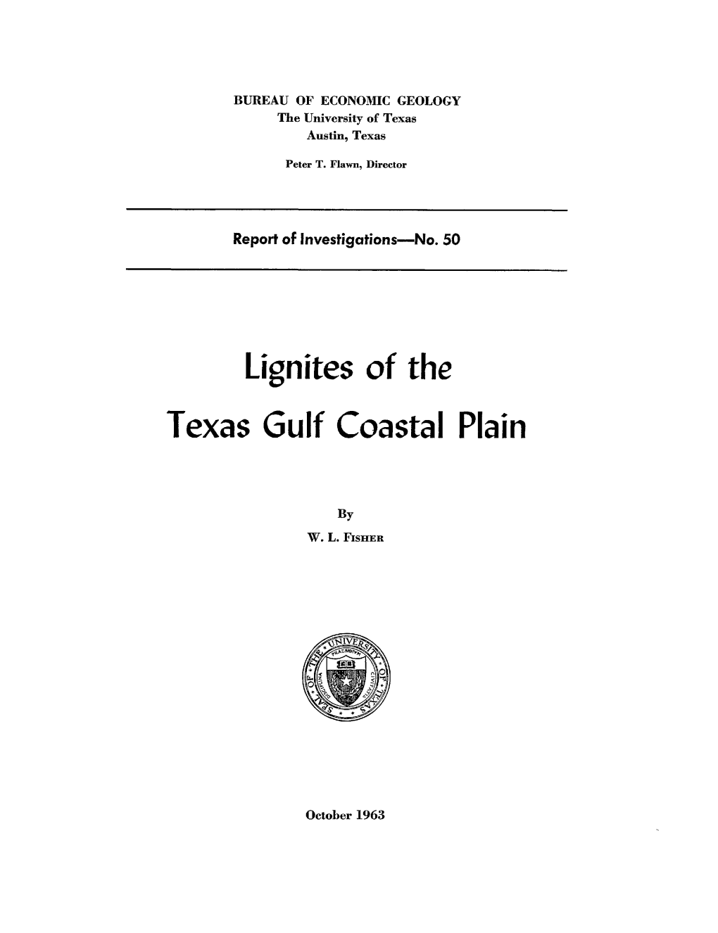 Lignites of the Texas Gulf Coastal Plain