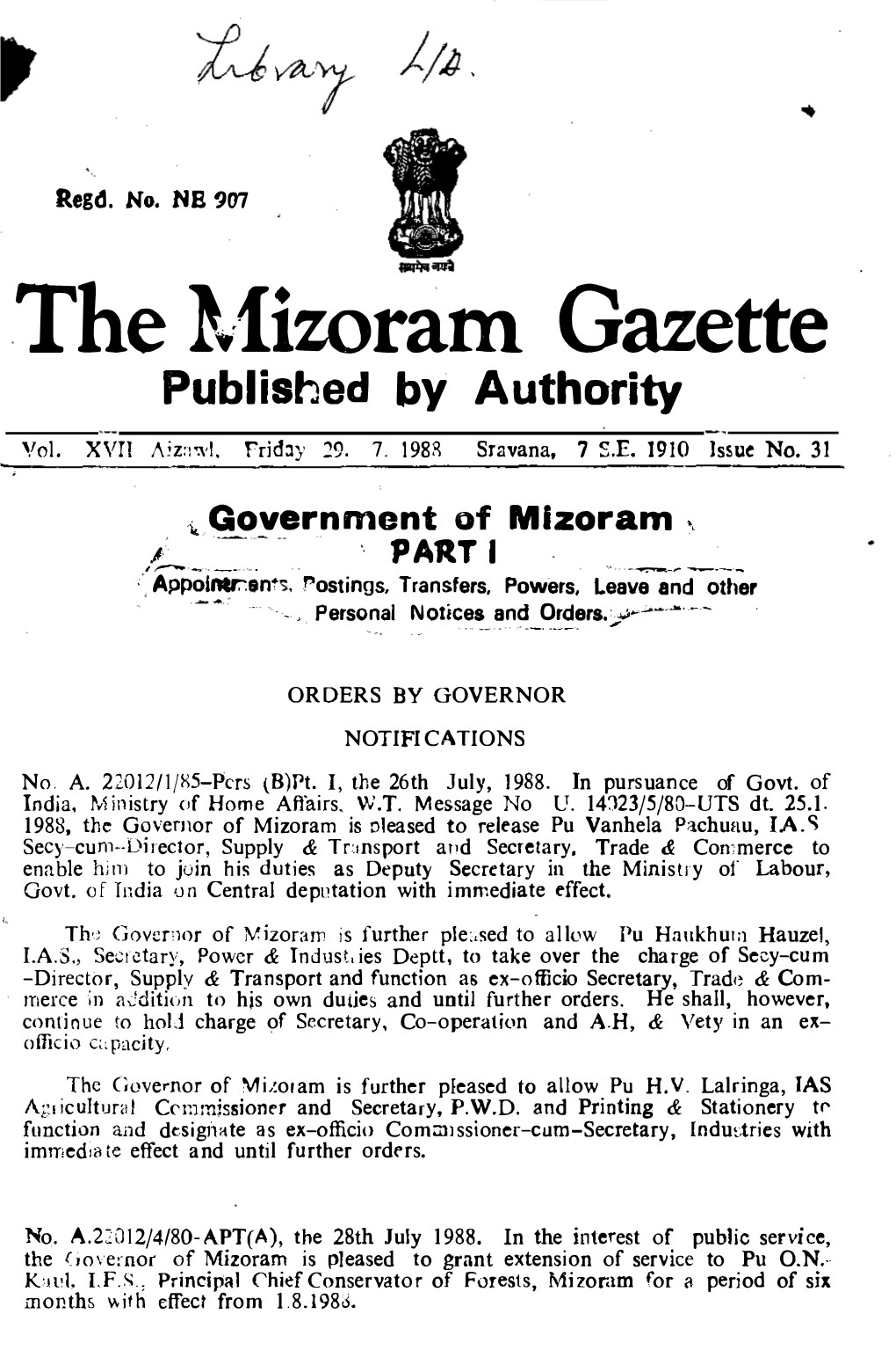 The .Fizoram Gazette