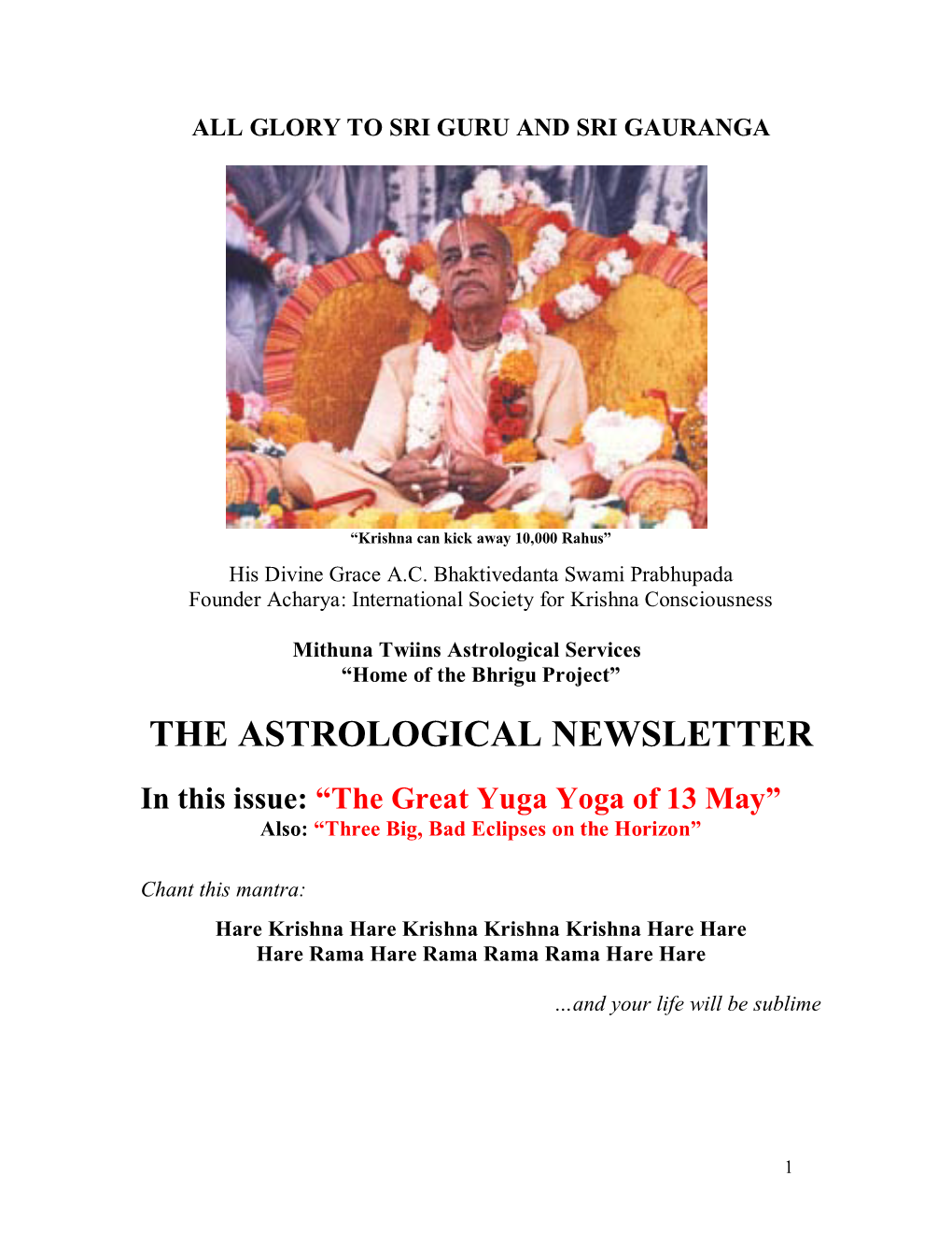 The Astrological Newsletter