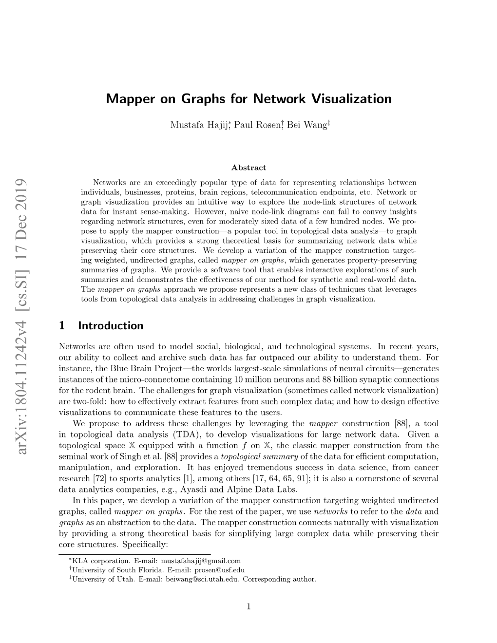 Mapper on Graphs for Network Visualization