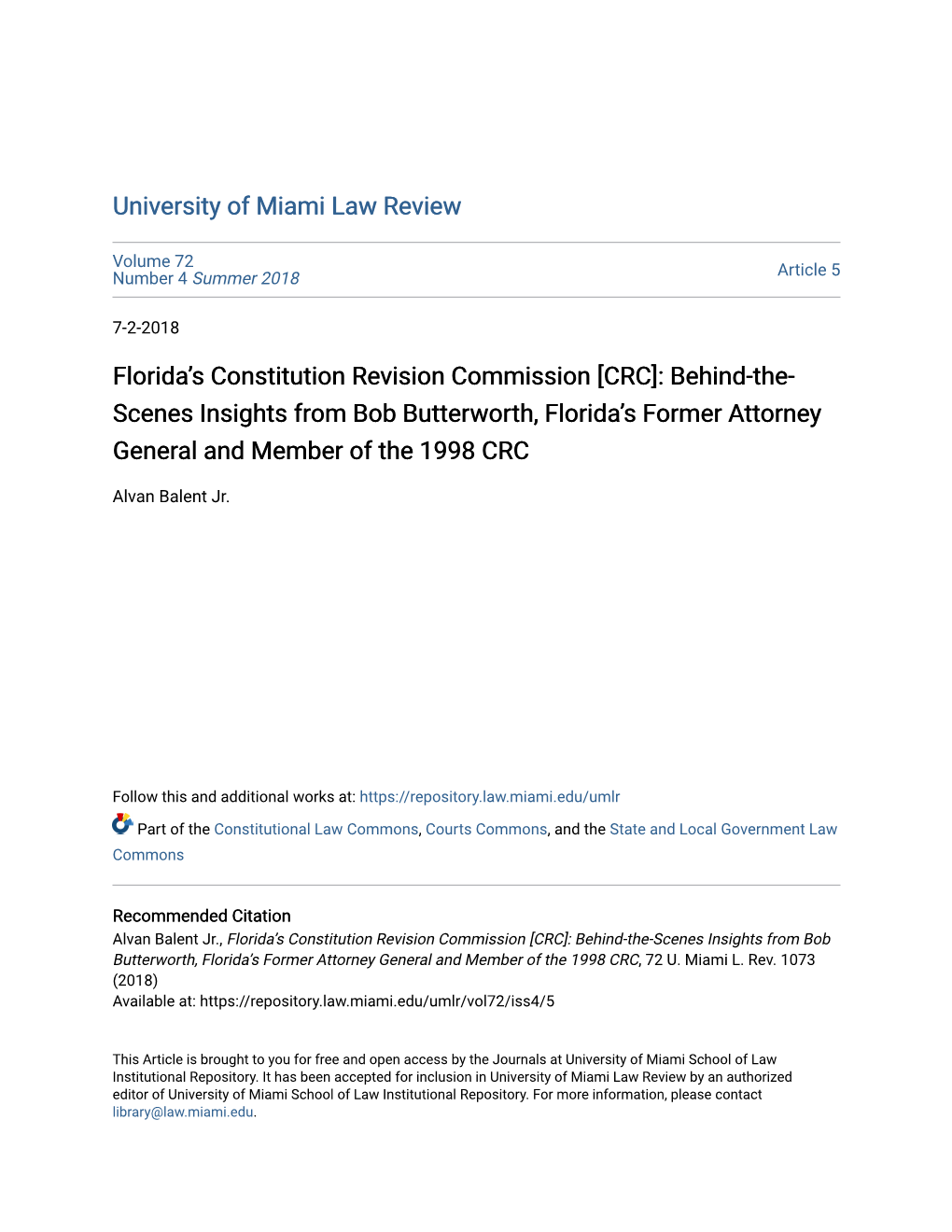 Florida's Constitution Revision Commission [CRC]