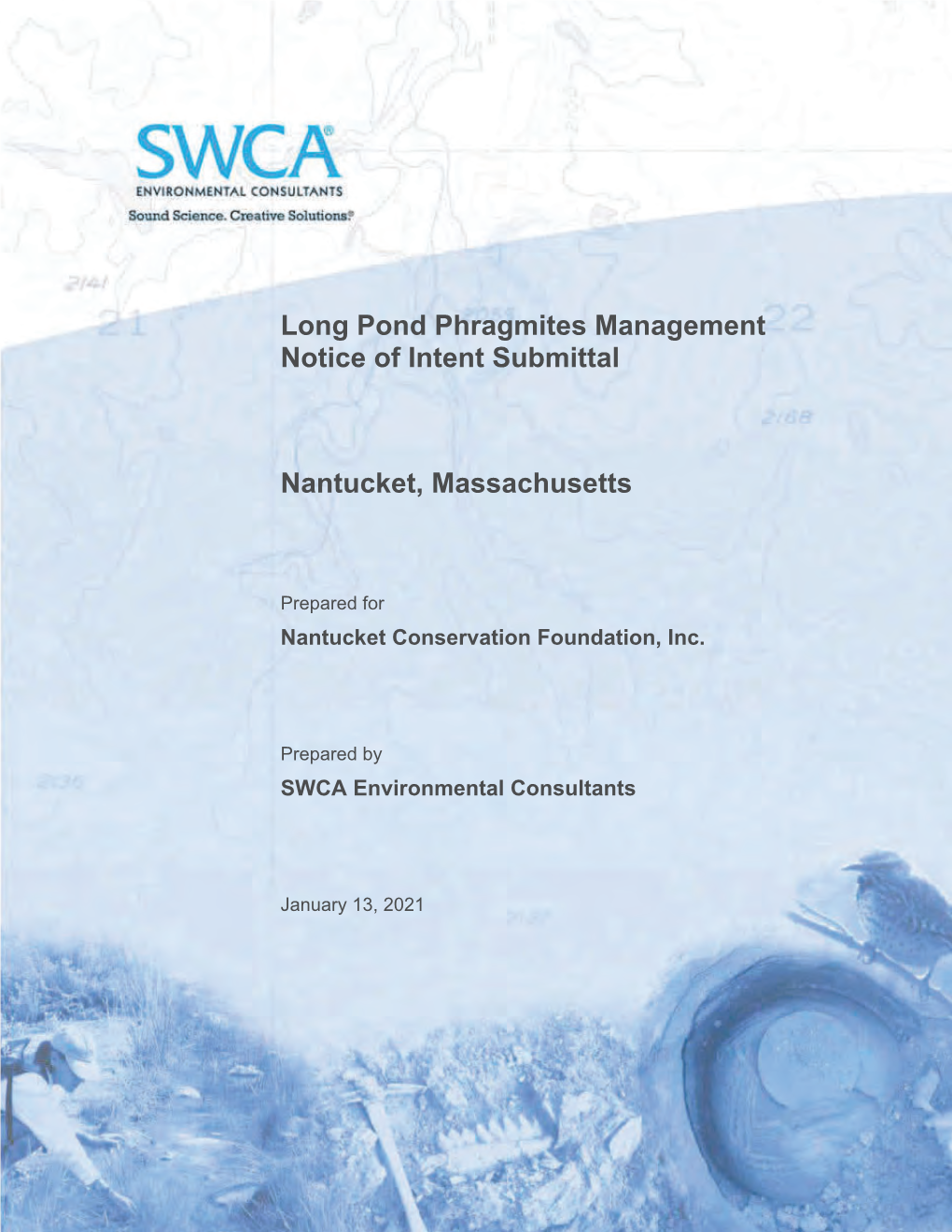 Long Pond Phragmites Management Notice of Intent Submittal Nantucket, Massachusetts