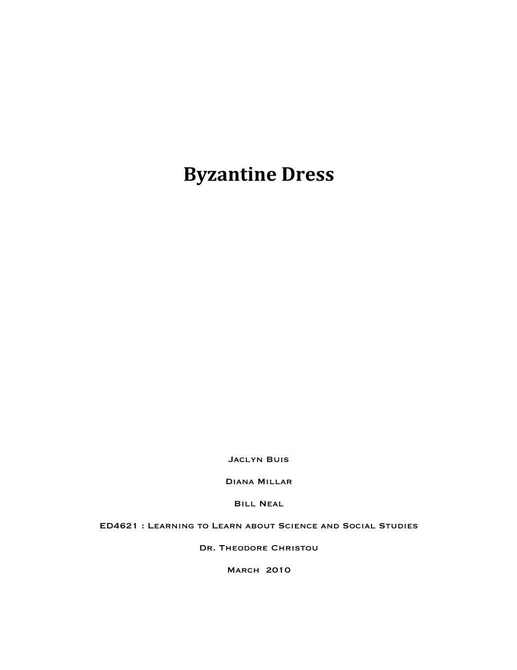 Byzantine Dress