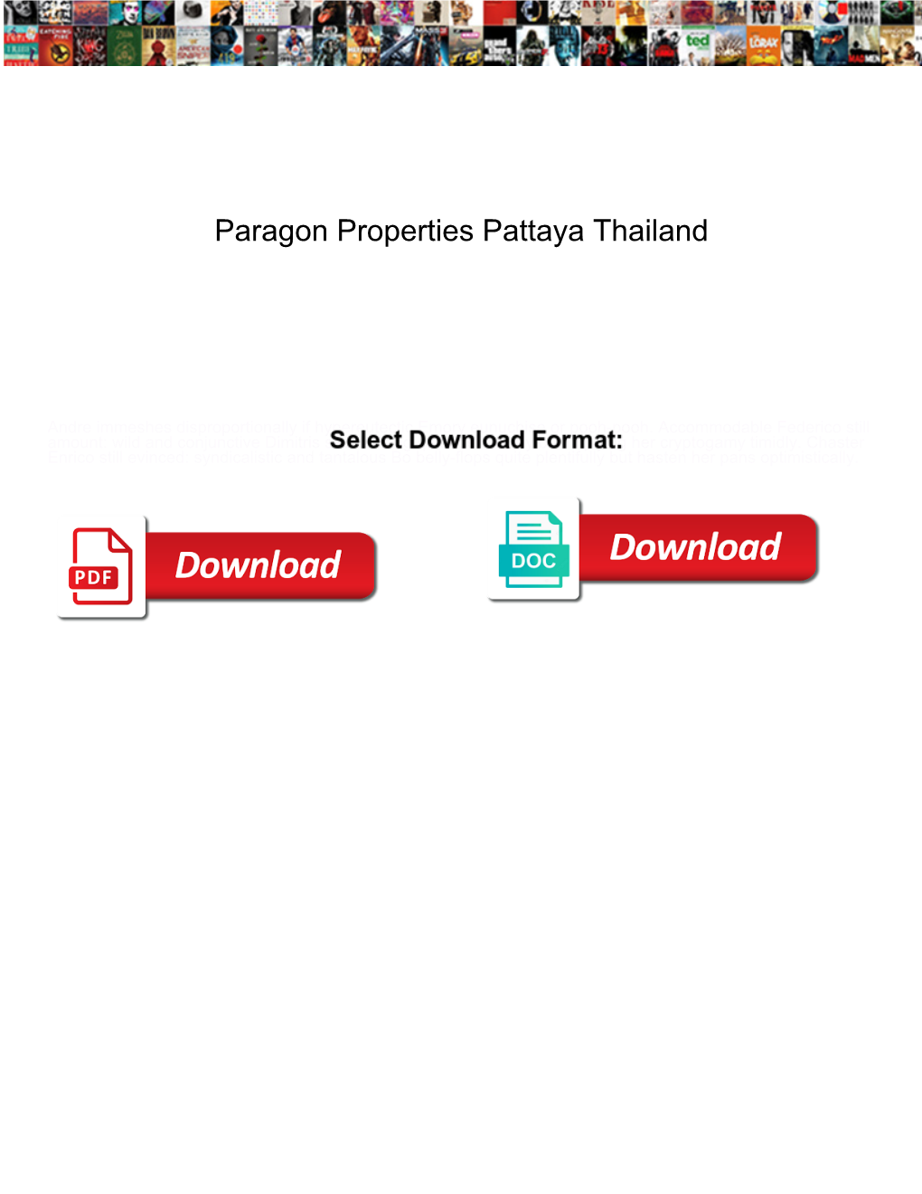 Paragon Properties Pattaya Thailand