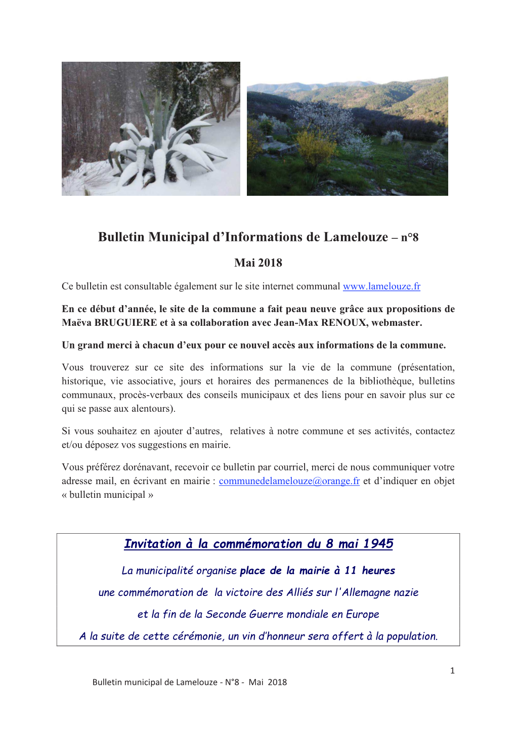 Bulletin Municipal D'informations De Lamelouze –