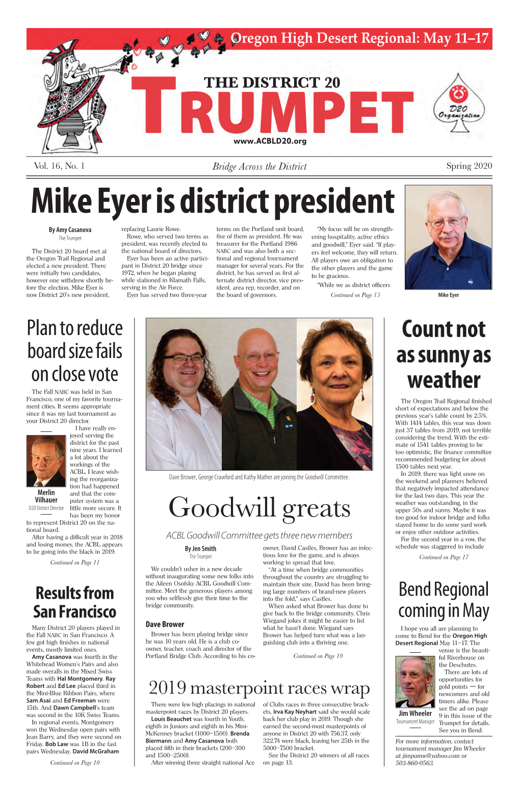 Mike Eyer Is District President by Amy Casanova Replacing Laurie Rowe