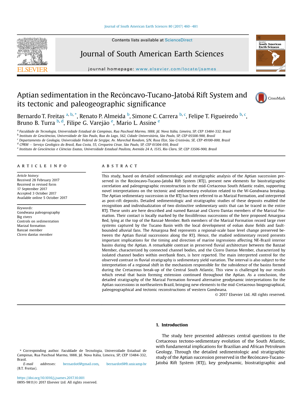 Journal of South American Earth Sciences 80 (2017) 460E481