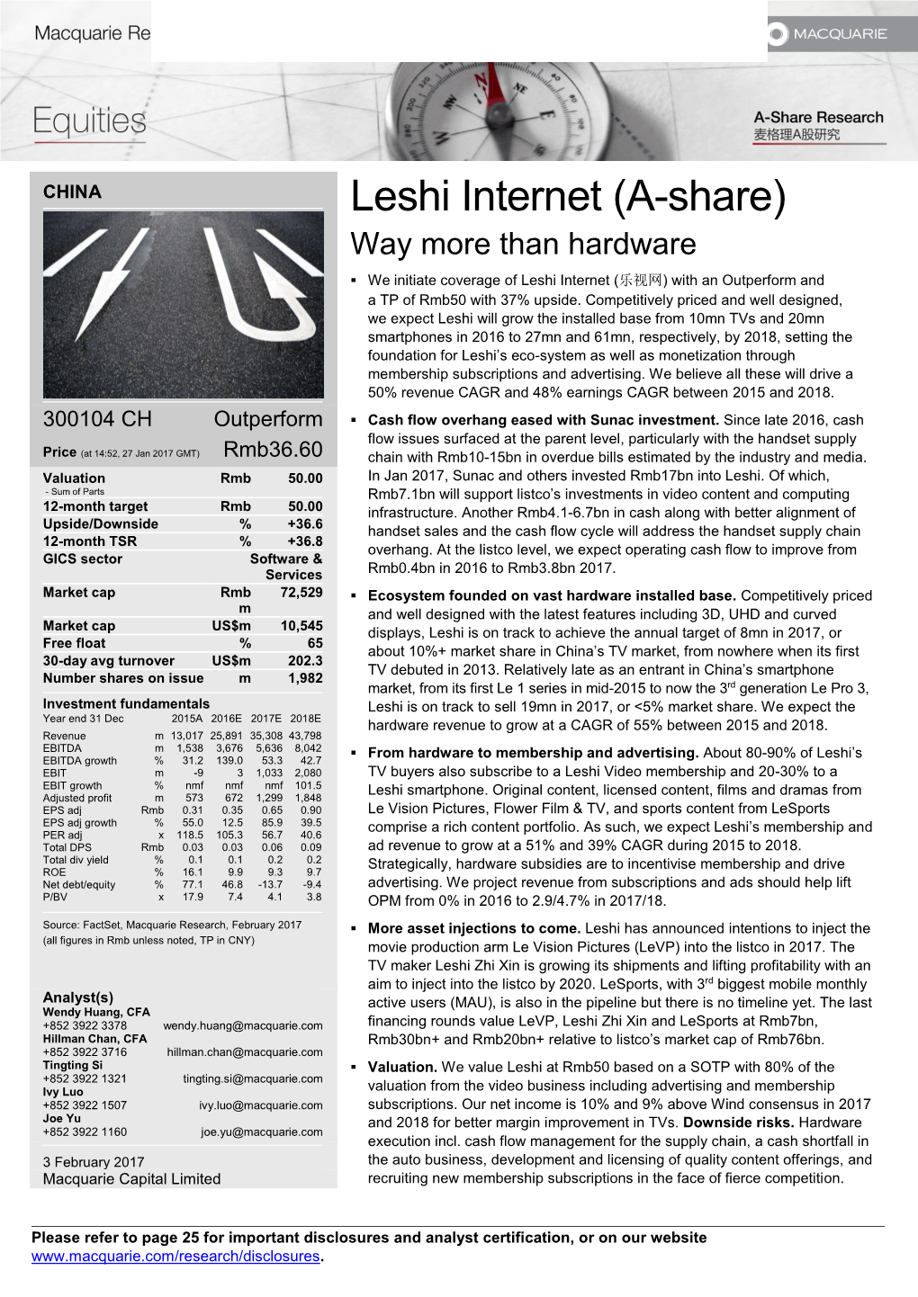 Leshi Internet (A-Share) Way More Than Hardware