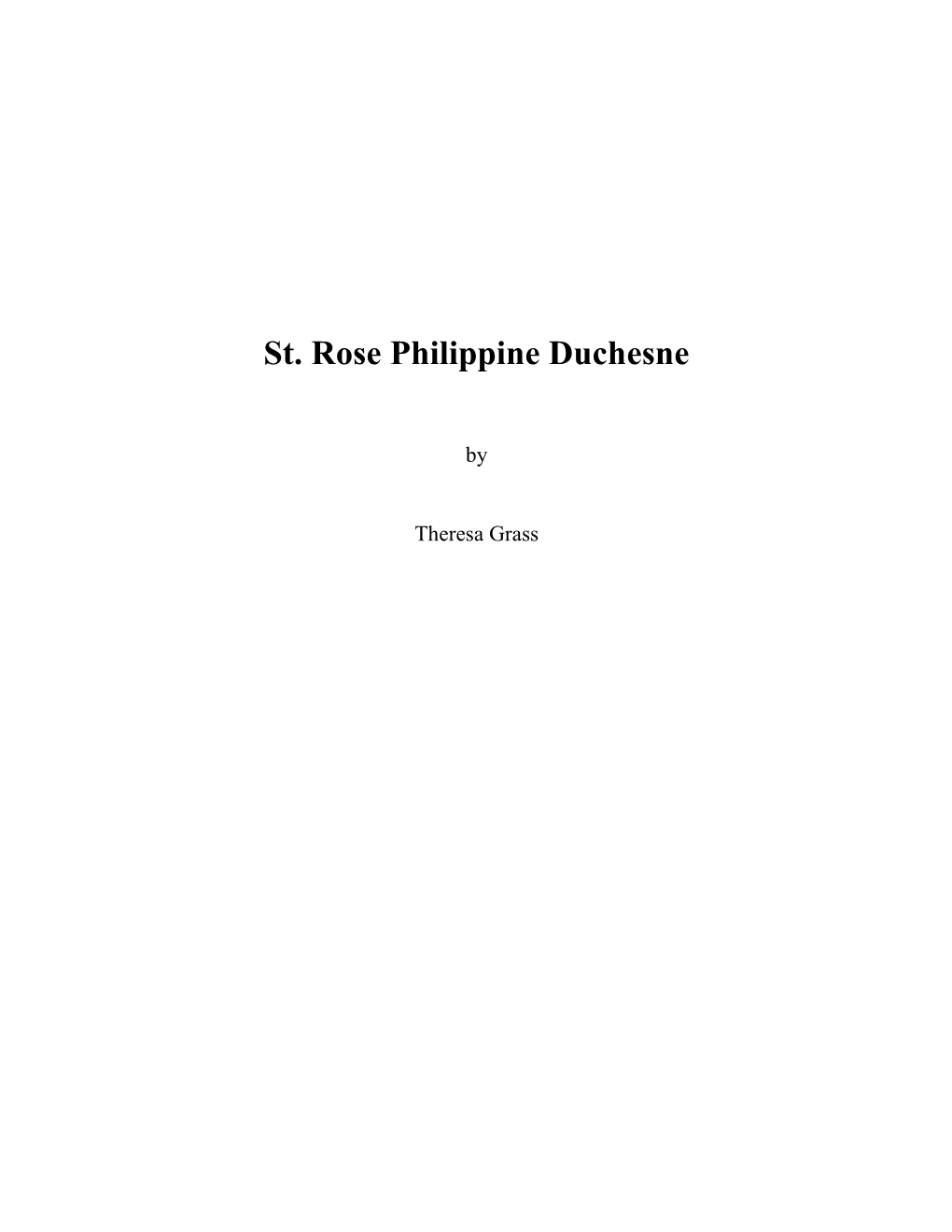 St. Rose Philippine Duchesne