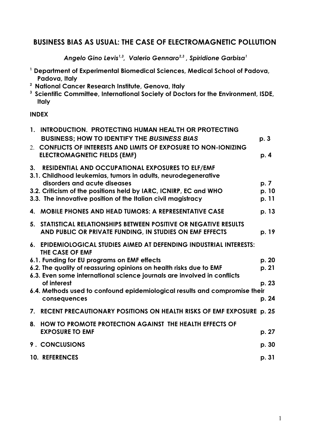 Business Bias As Usual: the Case of Electromagnetic Pollution