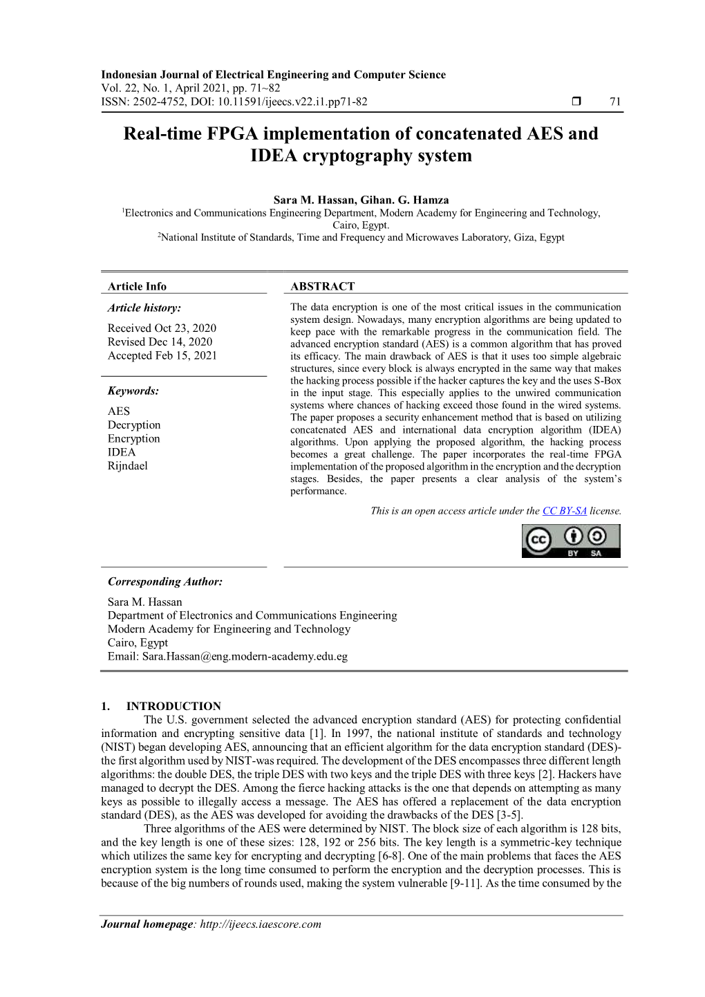 Real-Time FPGA Implementation of Concatenated AES and IDEA Cryptography System