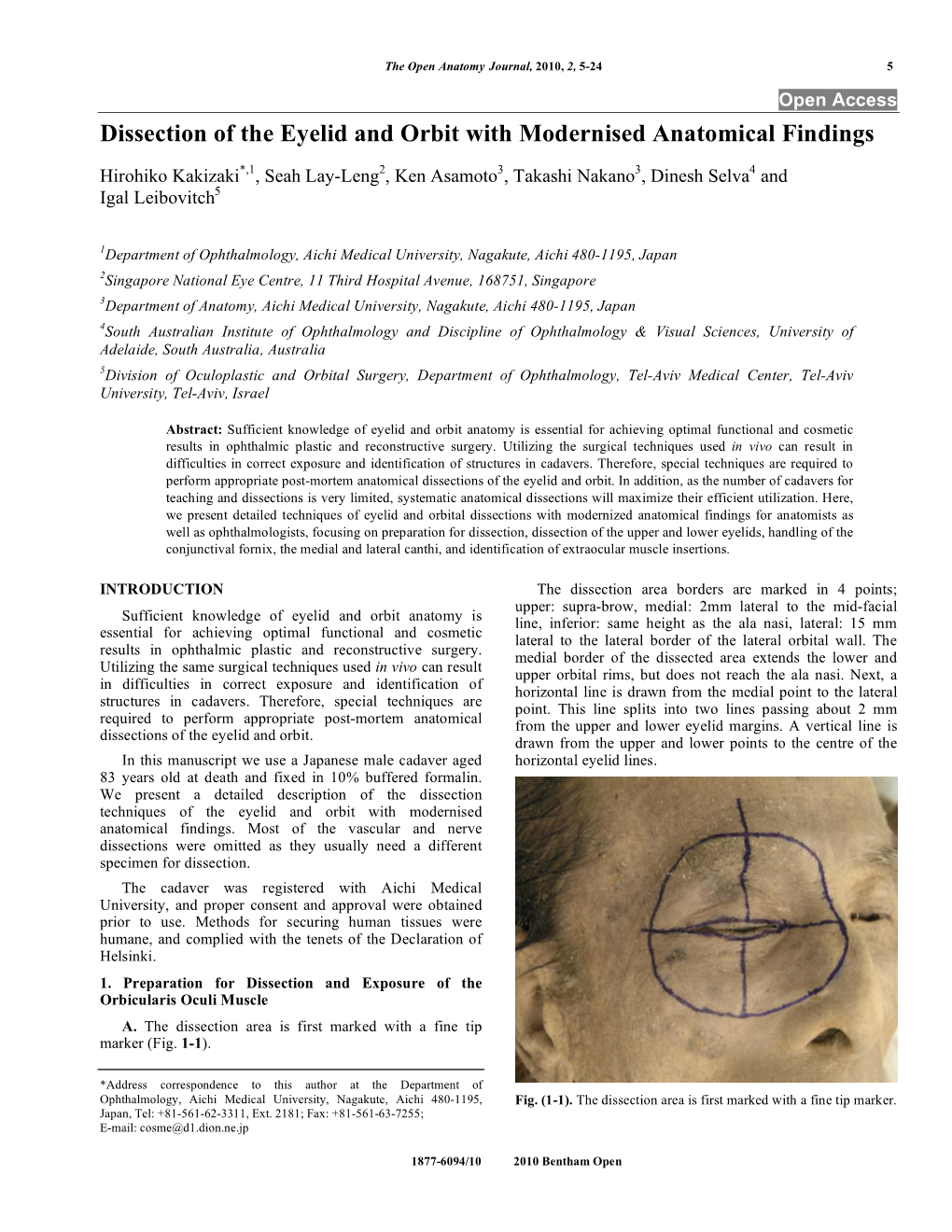 Dissection of the Eyelid and Orbit with Modernised Anatomical Findings