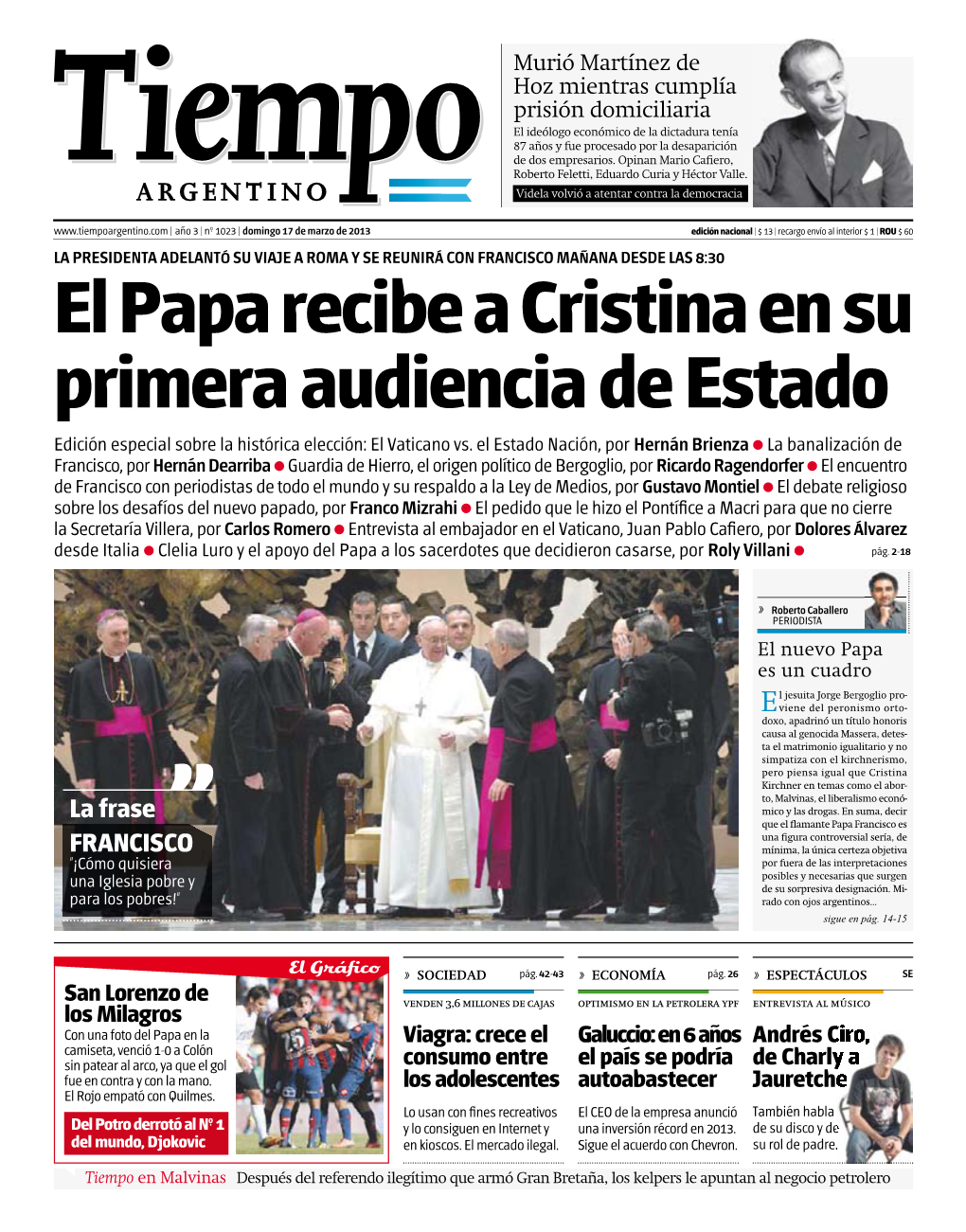 El Papa Recibe a Cristina En Su Primera Audiencia De Estado