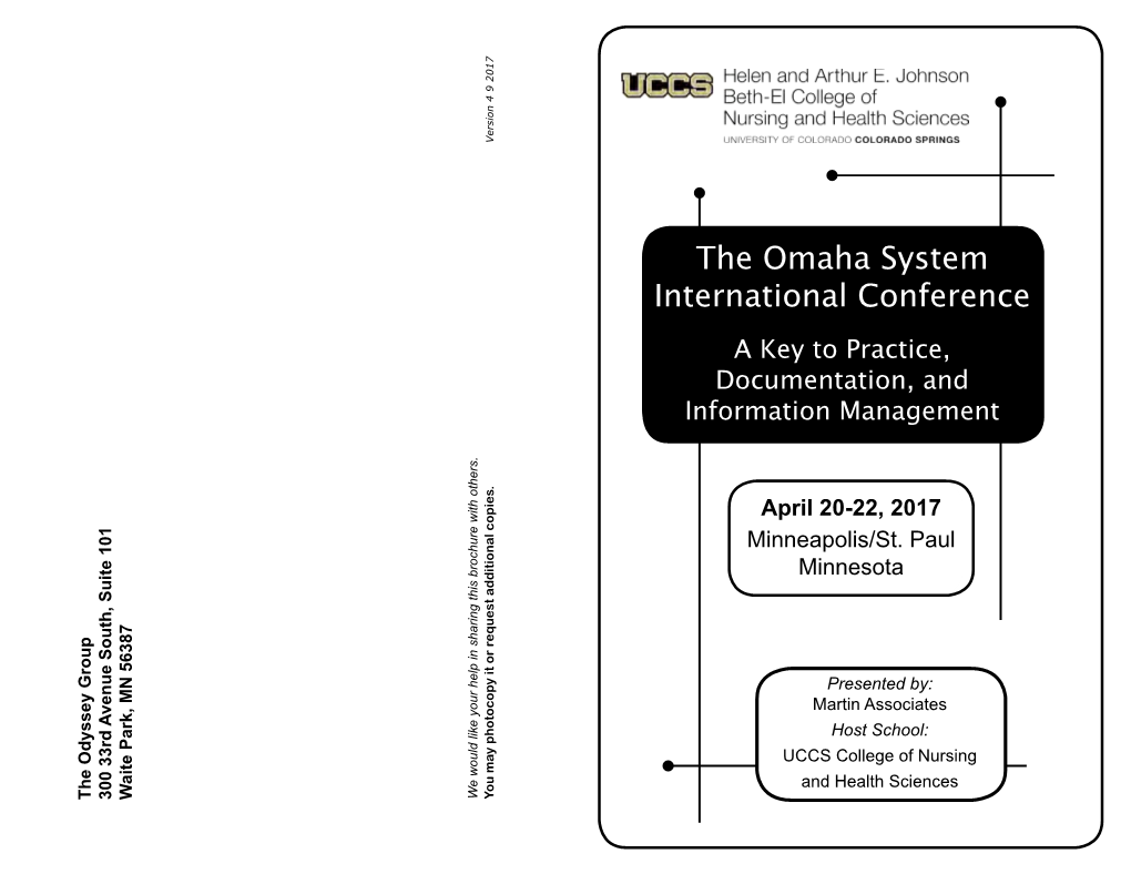 The Omaha System International Conference a Key to Practice, Documentation, and Information Management