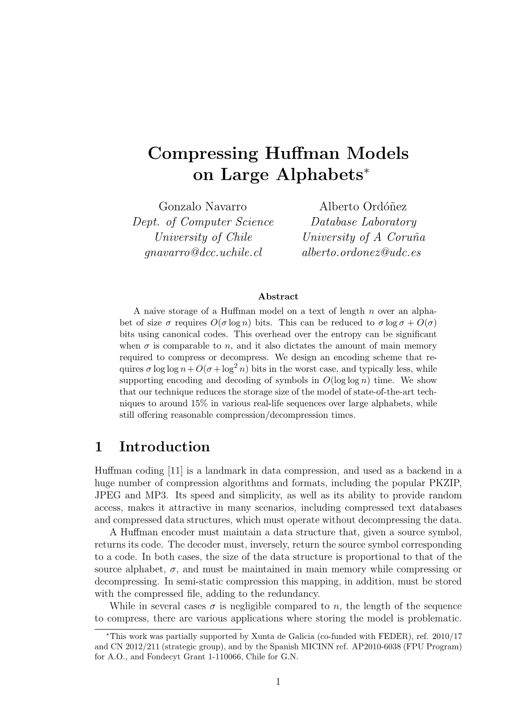 Compressing Huffman Models on Large Alphabets
