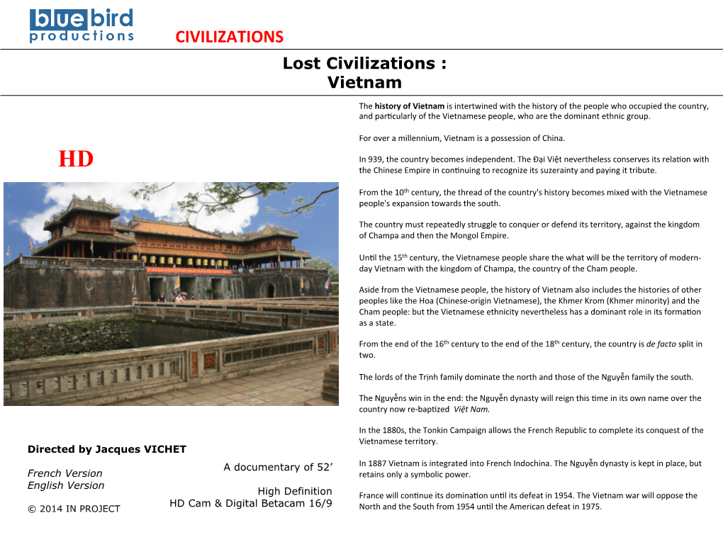 CIVILIZATIONS Lost Civilizations : Vietnam