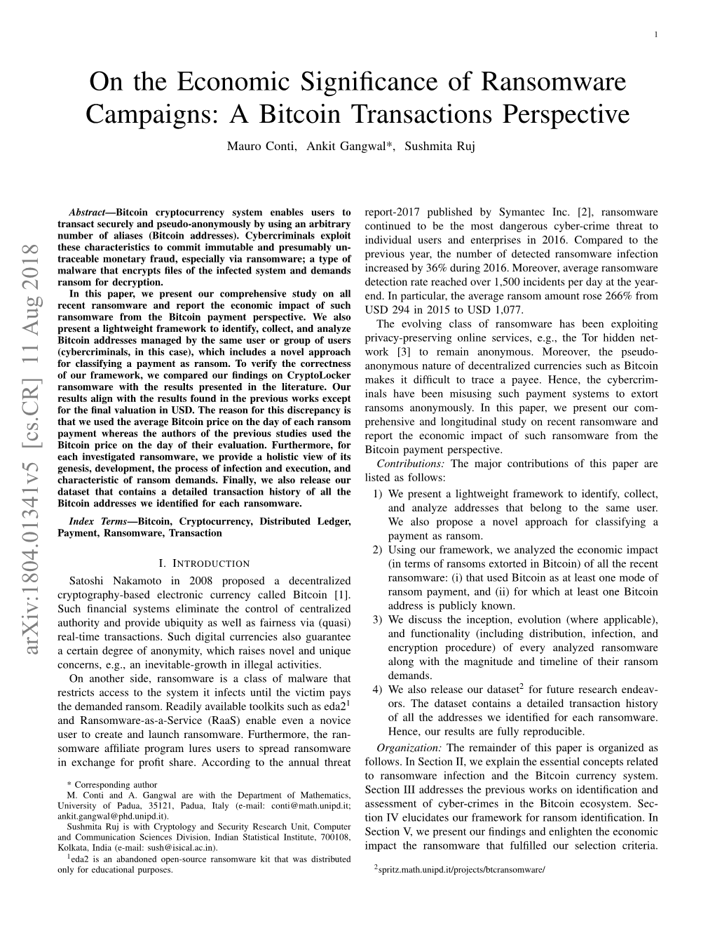 On the Economic Significance of Ransomware Campaigns: a Bitcoin