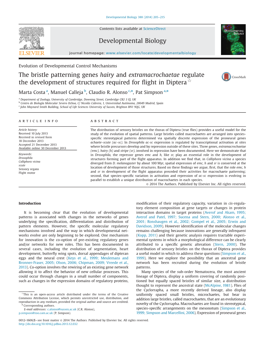 The Bristle Patterning Genes Hairy and Extramacrochaetae Regulate the Development of Structures Required for Flight in Diptera