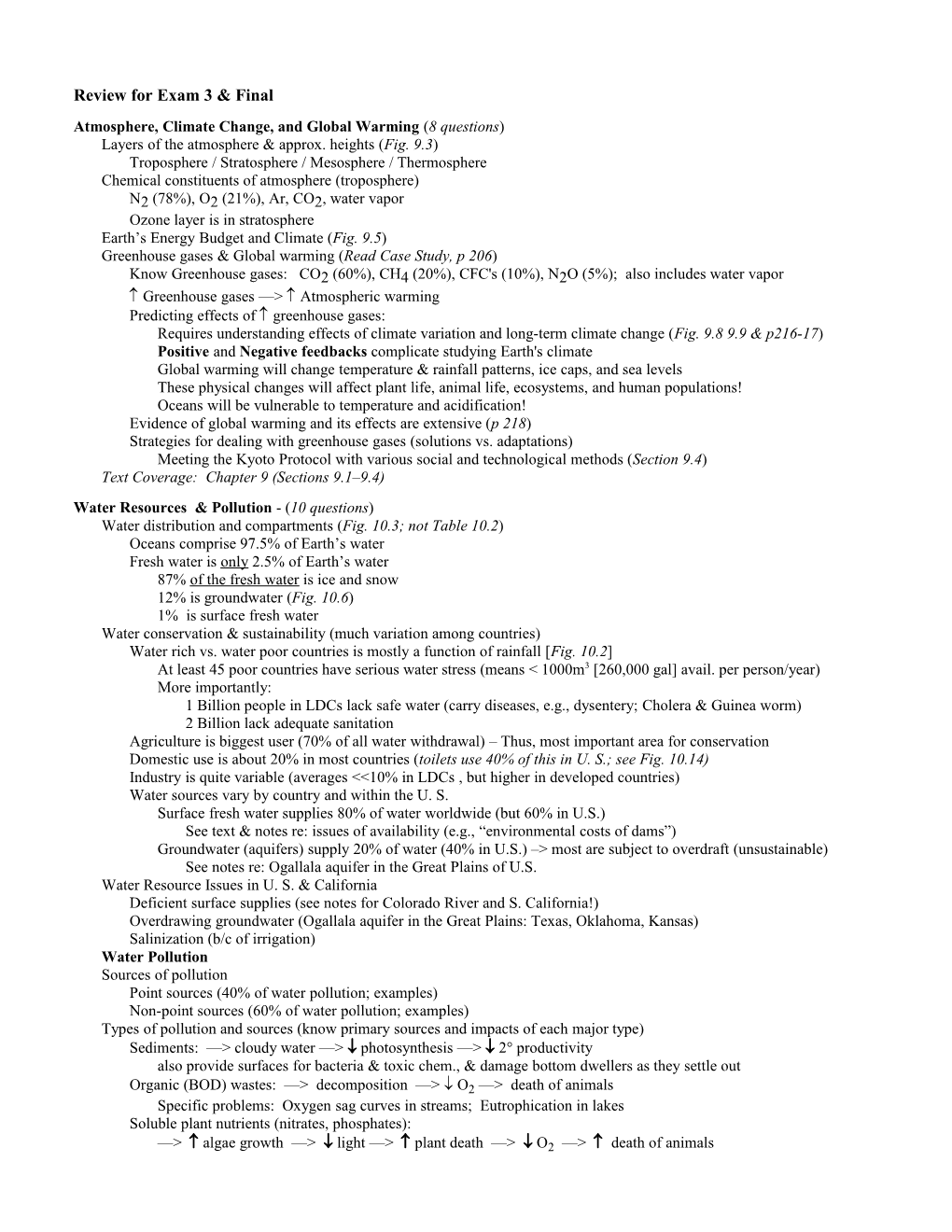 Bio 102 - Review for Exam 3