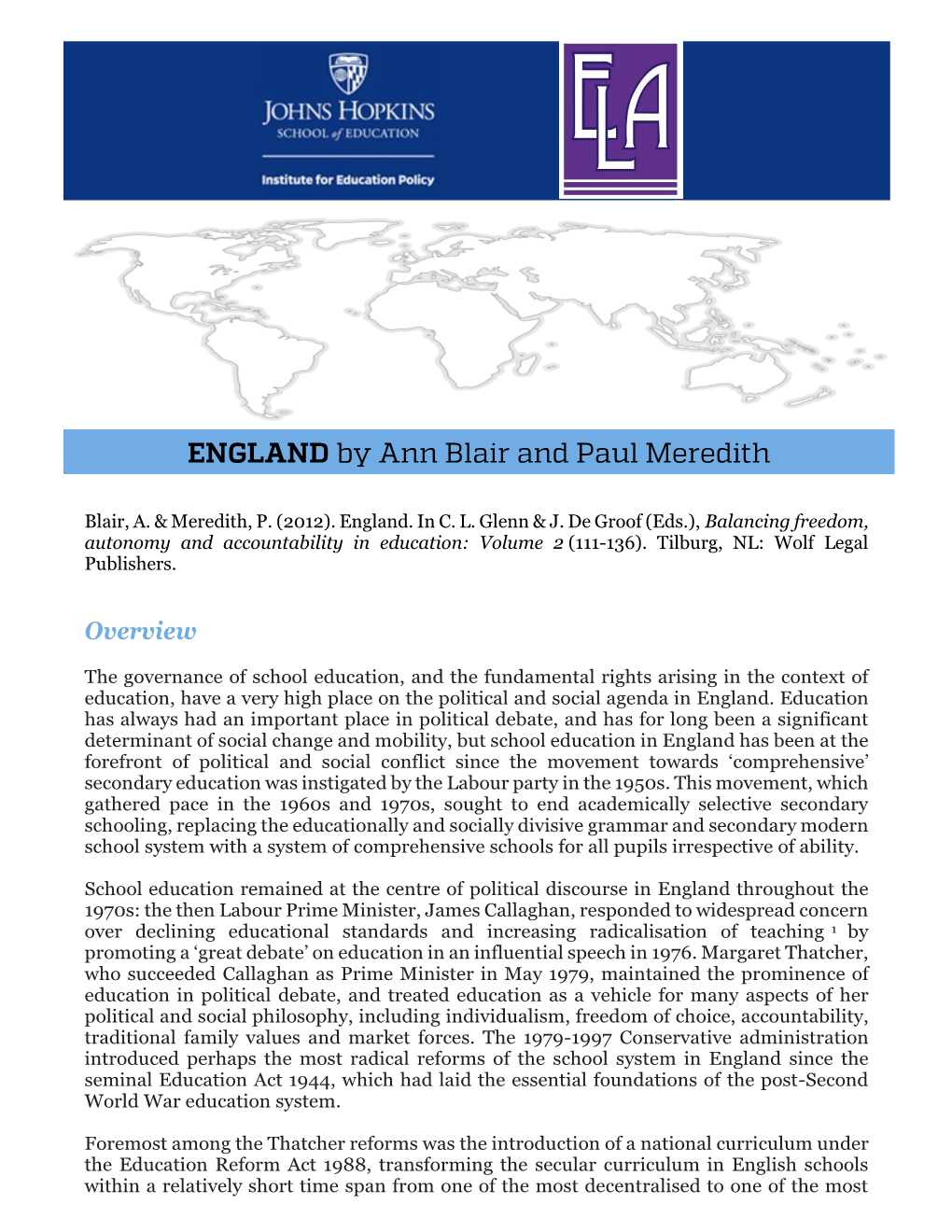 ENGLAND by Ann Blair and Paul Meredith