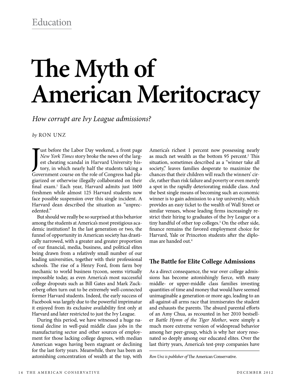 The Myth of American Meritocracy How Corrupt Are Ivy League Admissions?