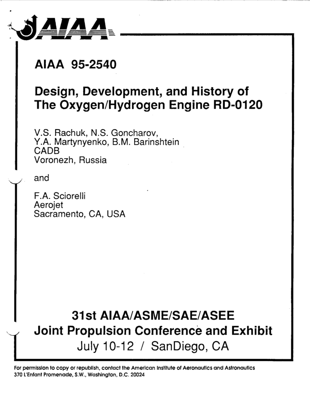 Design, Development, and History of the Oxygen/Hydrogen Engine RD