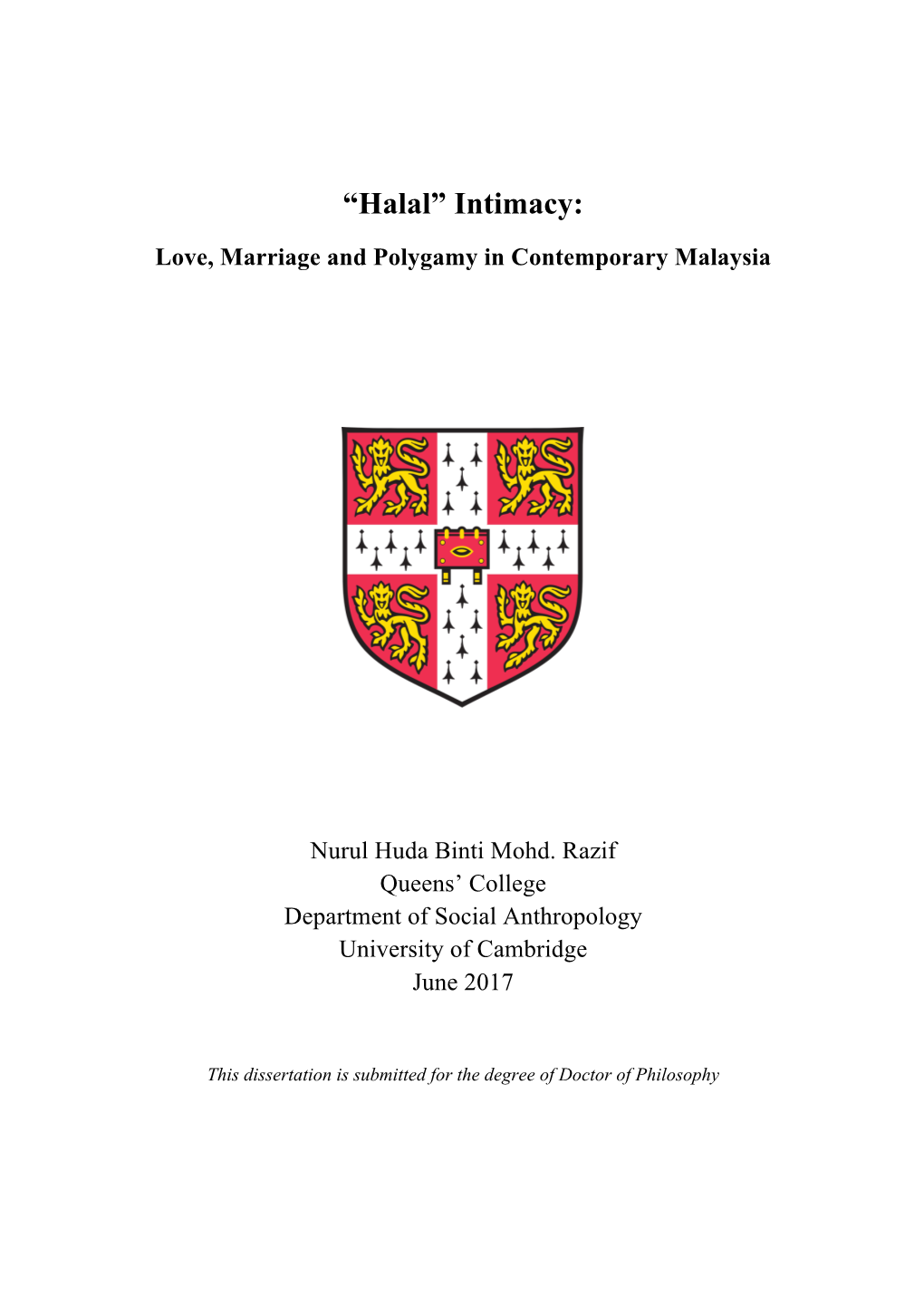 Love, Marriage and Polygamy in Contemporary Malaysia Nurul