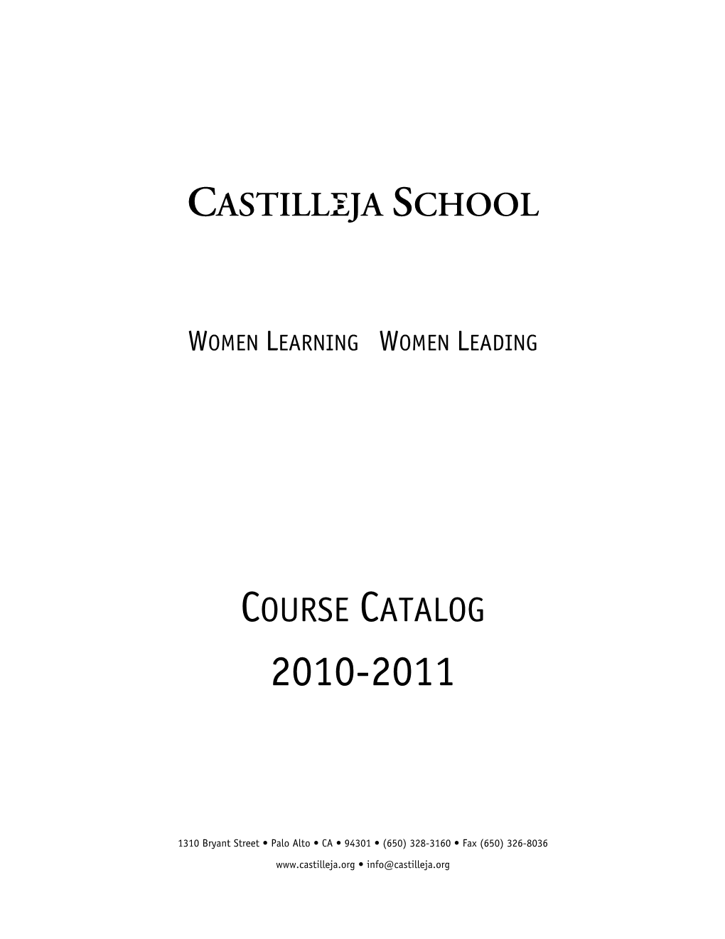 Course Catalog 2010-2011