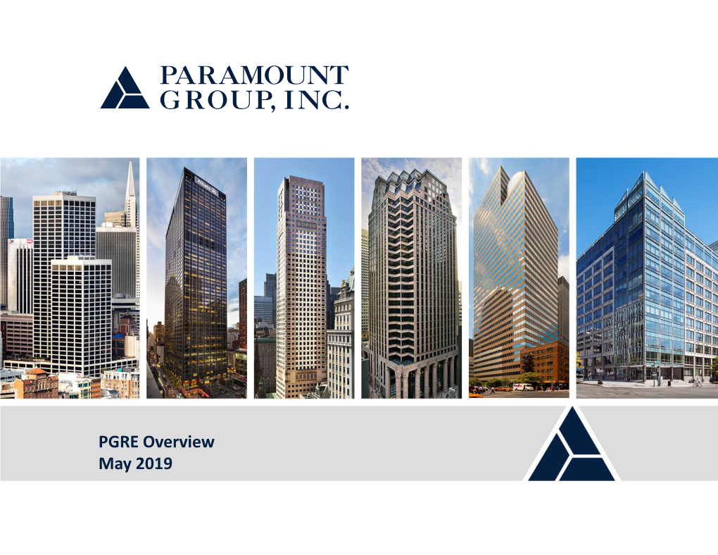 Paramount Group May 2019 Investor Presentation