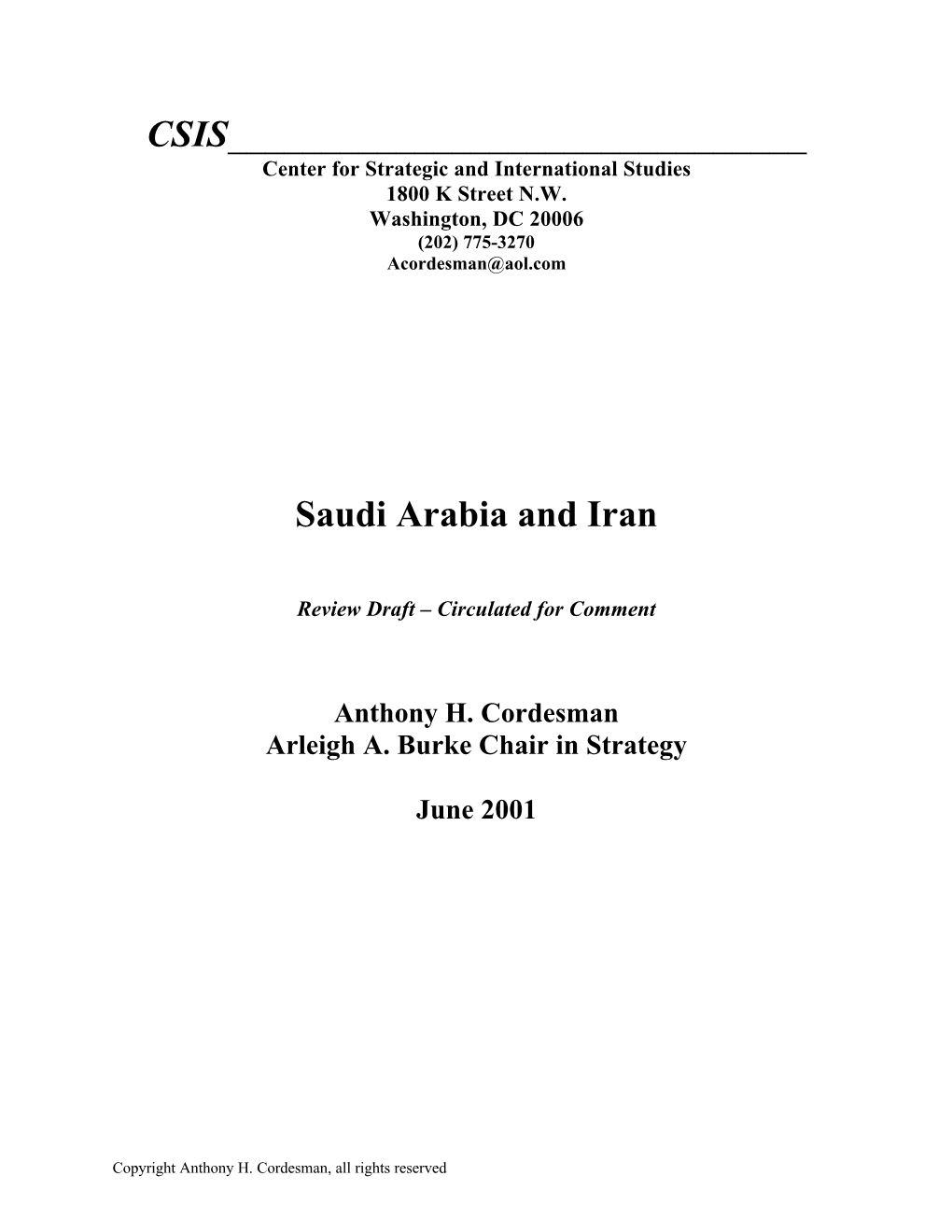 Saudi Arabia and Iran