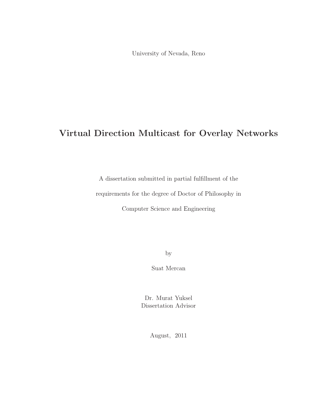 Virtual Direction Multicast for Overlay Networks