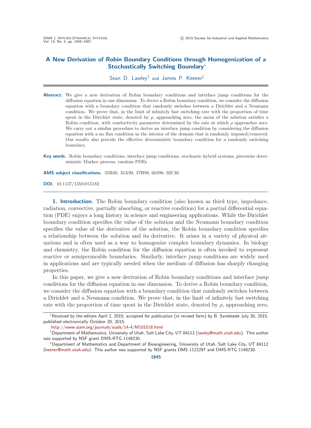 A New Derivation of Robin Boundary Conditions Through Homogenization of a Stochastically Switching Boundary∗